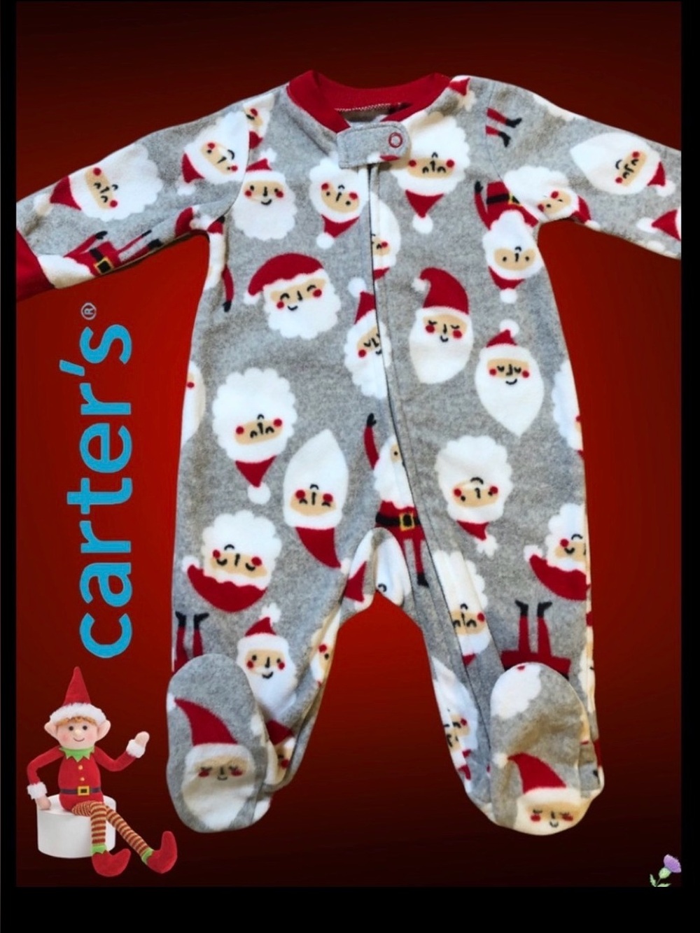 Carter’s Santa Claus Fleece Footed Sleep & Play Pajamas 3M